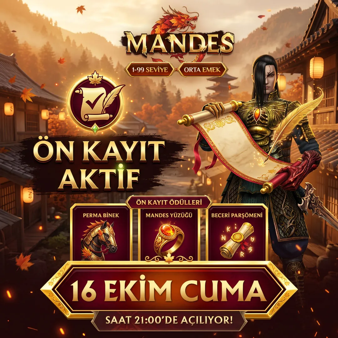 Mandes2 ön kayıt aktif – 16 Ekim Cuma 21:00